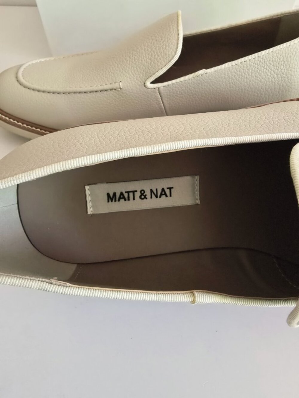 Matt And Nat Alman Faux Leather Slip On Loafers 8 41 Light Tan Beige Mens Shoes - Picture 8 of 10